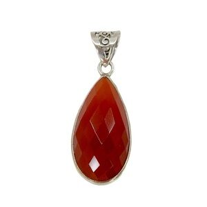 Sterling silver carnelian pendant - GM753